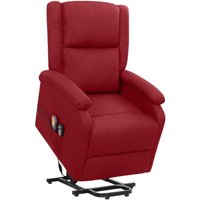 Relaxsessel Massagesessel mit Aufstehhilfe tv Sessel Weinrot Stoff DE95728 von MAISONCHIC