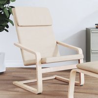Relaxsessel Wohnzimmerstuhl Stuhl für Esszimmer Wohnzimmer & Schlafzimmer Creme Stoff DE80201 von MAISONCHIC