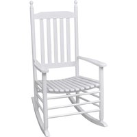 Maisonchic - Schaukelstuhl,Relaxsessel,Schaukelsessel mit Gebogener Sitzfläche Weiß Holz VMEC818360 von MAISONCHIC
