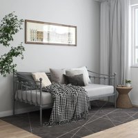 Schlafsofa Einzelbett Bett für Schlafzimmer Grau Metall 90x200 cm DE27547 von MAISONCHIC