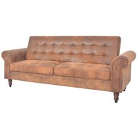 Maisonchic - Schlafsofa mit Armlehnen, Schlafcouch, Sofabett, Wohnzimmersofa Kunstleder braun WFV1490 von MAISONCHIC