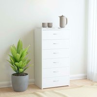 Sideboard, Kommode, Küchenschrank, Beistellschrank, Anrichte für Wohnzimmer mit 6 Schubladen Weiß 50x34x96 cm Holzwerkstoff LLLA228558 Maisonchic von MAISONCHIC