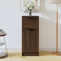 Sideboard Kommode für Wohnzimmer Küche Braun Eichen-Optik 30x30x70 cm Holzwerkstoff DE65310 von MAISONCHIC
