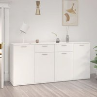 Sideboard Kommode für Wohnzimmer - Schrank Anrichte Hochglanz-Weiß 160x36x75 cm Holzwerkstoff -FV40009 von BONNEVIE