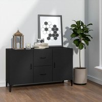 Sideboard Kommode für Wohnzimmer Küche Schwarz 100x36x60 cm Holzwerkstoff DE36157 von MAISONCHIC