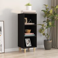 Sideboard Kommode für Wohnzimmer Küche Schwarz 34,5x32,5x90 cm Holzwerkstoff DE23381 von MAISONCHIC