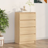 Sideboard Kommode für Wohnzimmer Küche Sonoma-Eiche 60x35x98,5 cm Holzwerkstoff DE66302 von MAISONCHIC