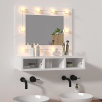 Maisonchic - Spiegelschrank mit led, Badschrank mit Spiegel, Badezimmerschrank Weiß 60x31,5x62 cm KLI39834 von MAISONCHIC