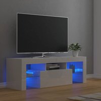 Maisonchic - TV-Lowboard für Wohnzimmer tv Schrank TV-Möbel mit LED-Leuchten Hochglanz-Weiß 120x35x40 cm DE34199 von MAISONCHIC
