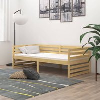 Tagesbett Einzelbett Bett für Schlafzimmer Kiefer Massivholz 90x200 cm DE40048 von MAISONCHIC