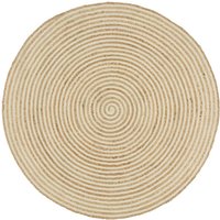 Maisonchic - Teppich,Wohnzimmer Teppiche,Fußmatte Handgefertigt Jute mit Spiralen-Design Weiß 120 cm VESS301830 von MAISONCHIC