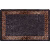 Maisonchic - Teppich,Wohnzimmer Teppiche,Fußmatte Waschbar 80x150 cm Schwarz und Golden Rutschfest VESS977620 von MAISONCHIC