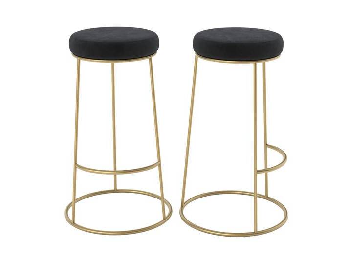 2er Set Barhocker, 73 cm, in schwarzem Samt 2er Set Barhocker, 73 cm, in schwarzem Samt von MAISONS DU MONDE