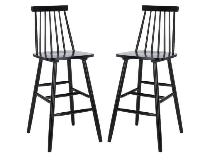 2er-Set Barhocker Aus Gummiholz Schwarz 2er-Set Barhocker Aus Gummiholz Schwarz von MAISONS DU MONDE