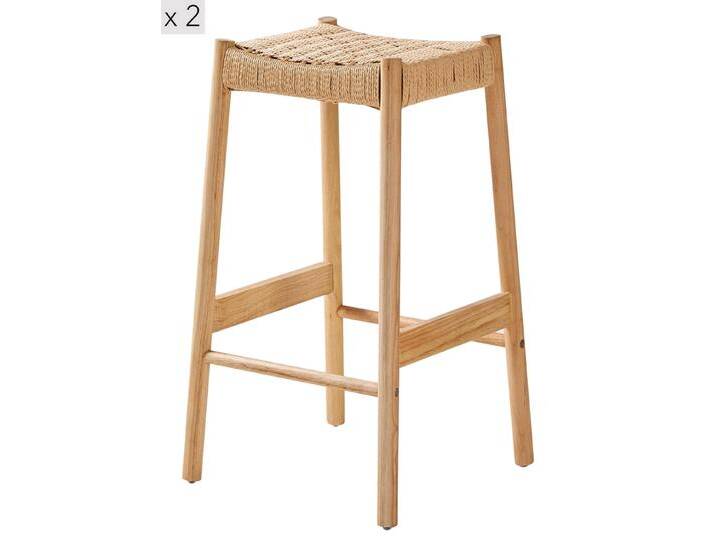 2er Set Barhocker aus Massivholz und Seil Braun 2er Set Barhocker aus Massivholz und Seil Braun von MAISONS DU MONDE