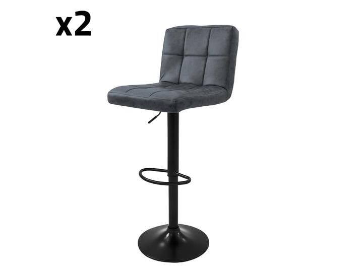 2er Set Barhocker aus Metall, Grau von MAISONS DU MONDE