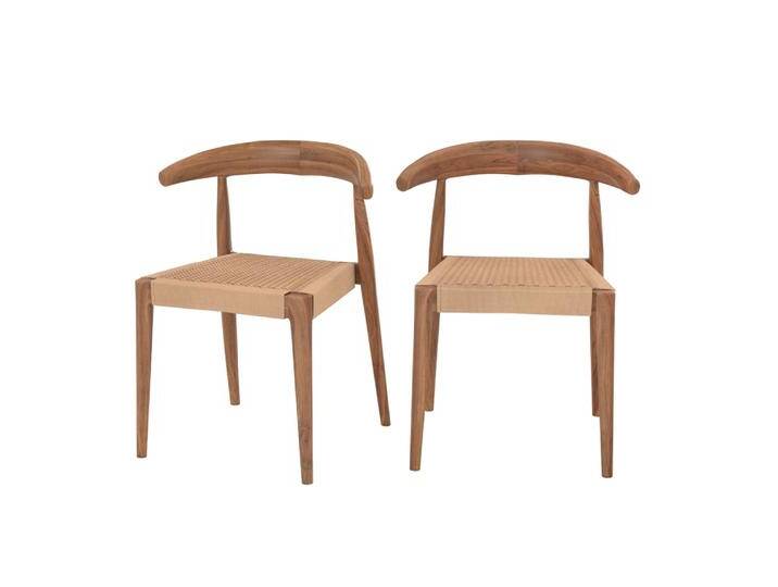 2er Set Barhocker aus Teakholz und Loom-Seil 2er Set Barhocker aus Teakholz und Loom-Seil von MAISONS DU MONDE
