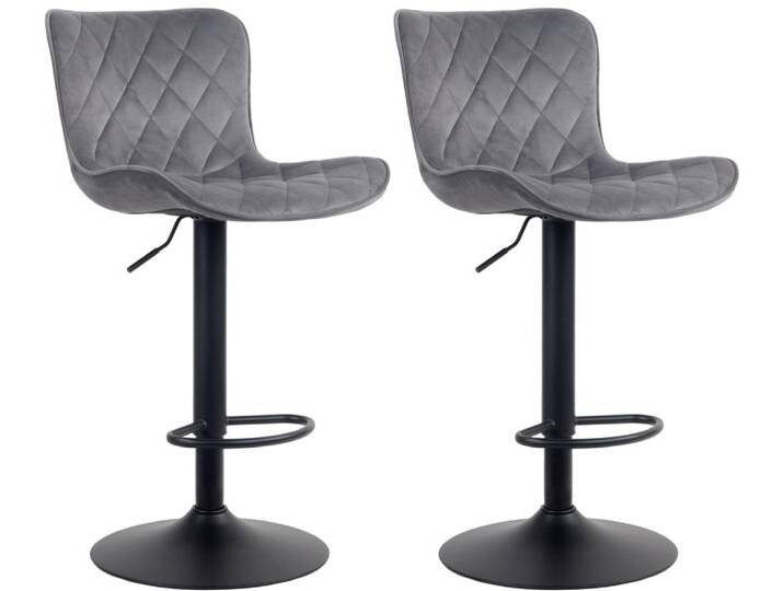 2er Set Barhocker höhenverstellbar drehbar Fußstütze Samt dunkelgrau 2er Set Barhocker höhenverstellbar drehbar Fußstütze Samt dunkelgrau von MAISONS DU MONDE