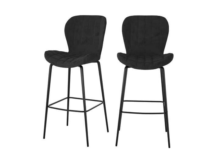 2er Set Barstühle aus schwarzem Samt 75 cm 2er Set Barstühle aus schwarzem Samt 75 cm von MAISONS DU MONDE