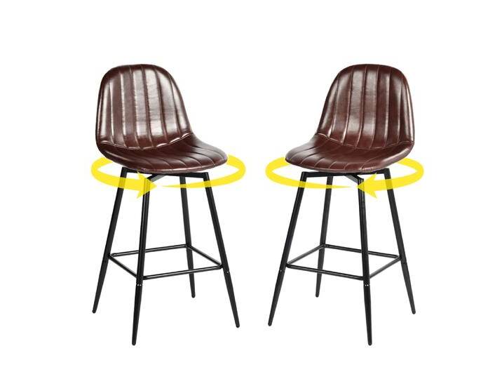 2er-Set Drehbare Barhocker aus PU,Braun 2er-Set Drehbare Barhocker aus PU,Braun von MAISONS DU MONDE