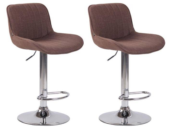2er set Barhocker höhenverstellbar aus Stoff braun 2er set Barhocker höhenverstellbar aus Stoff braun von MAISONS DU MONDE