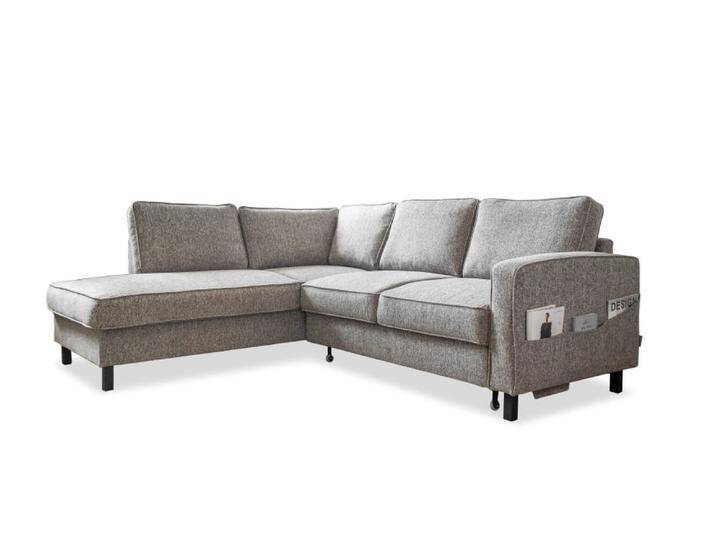 6-Sitzer Ecksofa mit Bettfunktion, Ecke links, Grau 6-Sitzer Ecksofa mit Bettfunktion, Ecke links, Grau von MAISONS DU MONDE