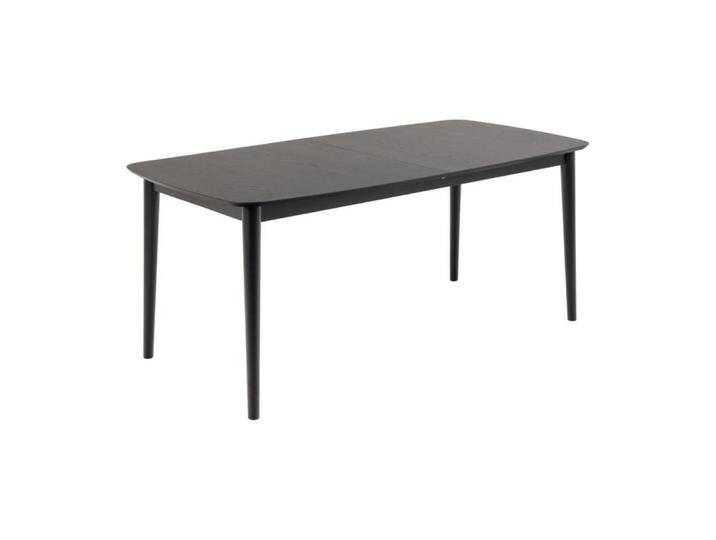 Ausziehbarer Esstisch aus mattschwarzer Eiche D220 cm Ausziehbarer Esstisch aus mattschwarzer Eiche D220 cm von MAISONS DU MONDE
