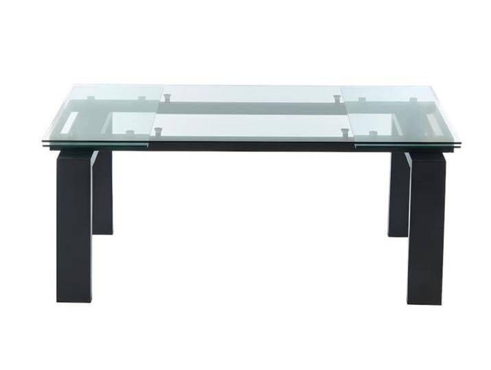Ausziehbarer Tisch aus Sicherheitsglas, transparent, schwarz Ausziehbarer Tisch aus Sicherheitsglas, transparent, schwarz von MAISONS DU MONDE