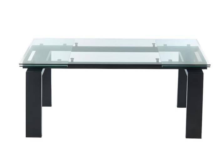 Ausziehbarer Tisch aus Sicherheitsglas, transparent, schwarz von MAISONS DU MONDE