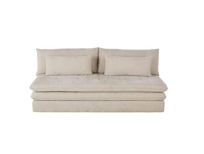 Ausziehbares 2/3-Sitzer-Sofa mit recyceltem, beigefarbenem Bezug von MAISONS-DU-MONDE