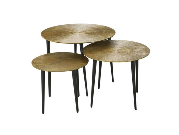 Beistelltisch aus schwarzem und messingfarbenem Metall von MAISONS-DU-MONDE