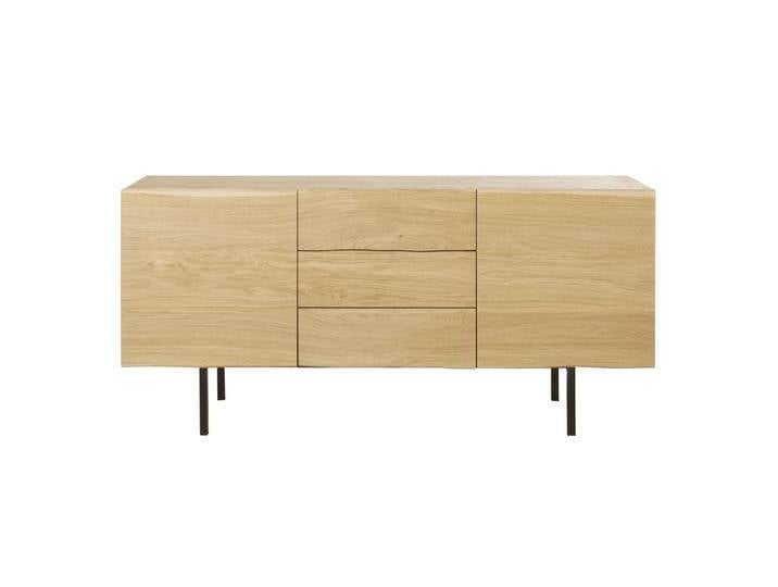 Buffet mit 2 Türen und 3 Schubladen aus massiver Eiche und schwarzem Metall von MAISONS-DU-MONDE