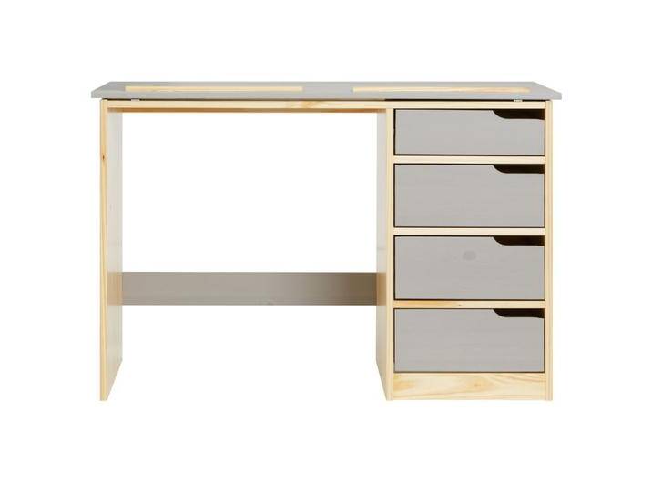 Kinderschreibtisch mit 4 Schubladen aus Kiefer, natur/grau von MAISONS DU MONDE