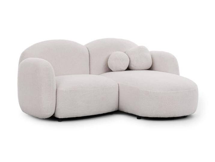 Moderne Ecksofa L-Form aus Bouclé-Stoff mit abgerundetem Design von MAISONS DU MONDE