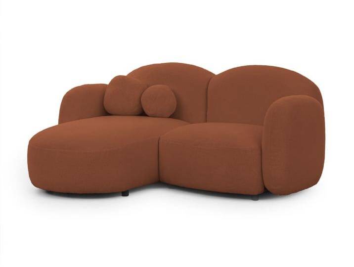 Moderne Ecksofa L-Form aus Bouclé-Stoff mit abgerundetem Design von MAISONS DU MONDE
