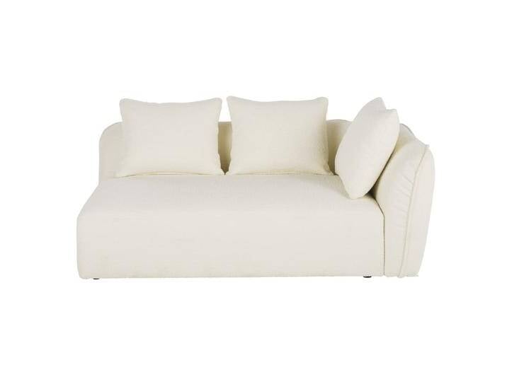 Rechte Armlehne für modulares Sofa mit Bezug aus ecrufarbenem Bouclé-Stoff von MAISONS-DU-MONDE