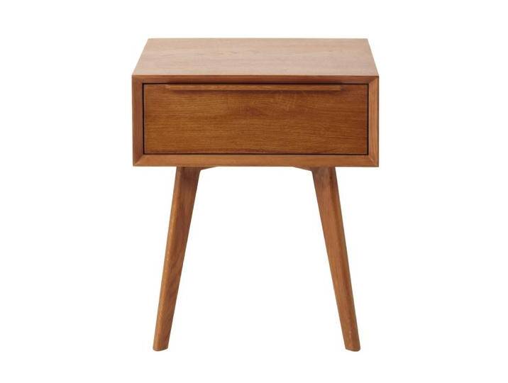 Vintage Nachttisch mit 1 Schublade aus massiver Eiche Vintage Nachttisch mit 1 Schublade aus massiver Eiche von MAISONS-DU-MONDE