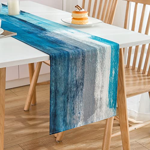 MAIXUN Tischläufer Frühling Teal und Grau Leinen 40x140cm Modern Ölgemälde Abstrakte Kunst Tischläufer Dekoratives Tuch Für Home Decor, Room Decor, Frühling Sommer party deko, Ostern,Hochzeiten,Urlaub MAIXUN Tischläufer Frühling Teal und Grau Leinen 40x140cm Modern Ölgemälde Abstrakte Kunst Tischläufer Dekoratives Tuch Für Home Decor, Room Decor, Frühling Sommer party deko, Ostern,Hochzeiten,Urlaub von MAIXUN