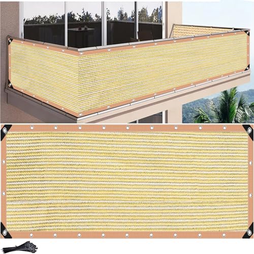 MAJINGC Balkon Sichtschutz 1.5X5M Terrasse Sichtschutz HDPE 95% UV für Hinterhof, Terrasse, Geländer, Pool, Sichtschutzzaun Abdeckung Gelb MAJINGC Balkon Sichtschutz 1.5X5M Terrasse Sichtschutz HDPE 95% UV für Hinterhof, Terrasse, Geländer, Pool, Sichtschutzzaun Abdeckung Gelb von MAJINGC