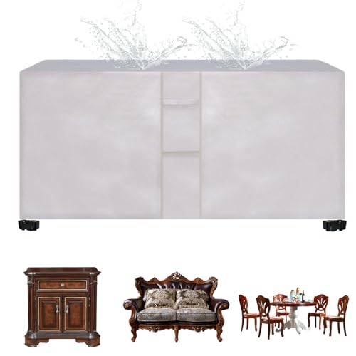 MAJINGC Gartenmöbel-Abdeckung, 150x150x75cm 620D Oxford-Gewebe, Rechteck Abdeckung für Gartenmöbel, Gartentisch-Abdeckung Silber von MAJINGC