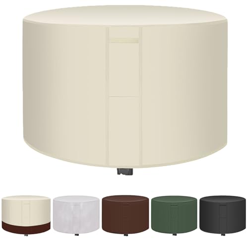 MAJINGC Gartenmöbel-Abdeckung, 204x60cm 620D Oxford-Gewebe, Kreis Abdeckung für Gartenmöbel, Gartentisch-Abdeckung Beige von MAJINGC