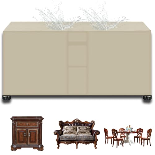 MAJINGC Gartenmöbel-Abdeckung, 242x162x100cm 620D Oxford-Gewebe, Rechteck Abdeckung für Gartenmöbel, Gartentisch-Abdeckung Beige von MAJINGC