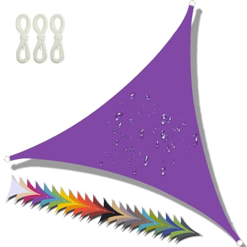 Majingc Markisenstoff Dreieck Sonnensegel ，Uv-Schutz 95%，Wasserabweisend ，Reißfest ，Für Terrasse, Garten, Balkon (Purple,2x2x2m) von MAJINGC