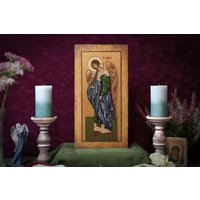 Ikone Erzengel Gabriel Handgemachtes Perfektes Geschenk, Religiöses Bild, Schöne Ikone, Religiöse von MAJKworkshop