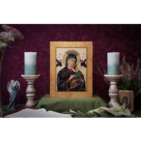 Ikone Muttergottes Von Der Immerwährenden Hilfe Handgemachte Ikonen Icon Handgemachte Ikone, Perfektes Geschenk, Religiöses Bild, Schöne Religiöse von MAJKworkshop