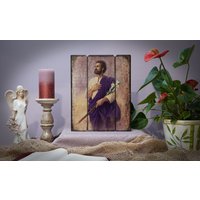 Ikone Saint Joseph Handgemachte Ikonen Iconon Icona Patron Ikone, Perfektes Geschenk, Religiöses Bild, Schöne Religiöse von MAJKworkshop