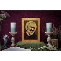 Ikonen-Vater Pio Handgemachte Ikonen Icoon Padre Pio Sao Handgemachte Ikone, Perfektes Geschenk, Religiöses Bild, Schöne Religiöse Ikone von MAJKworkshop