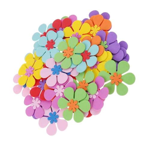 MAJORMENCH 120 Stück DIY Schaumstoffblumen Bastelblumen für Kindergarten und Grundschule Klassenzimmerdekoration Bunte Langlebige Blumenverzierung für Kreative Handarbeiten von MAJORMENCH