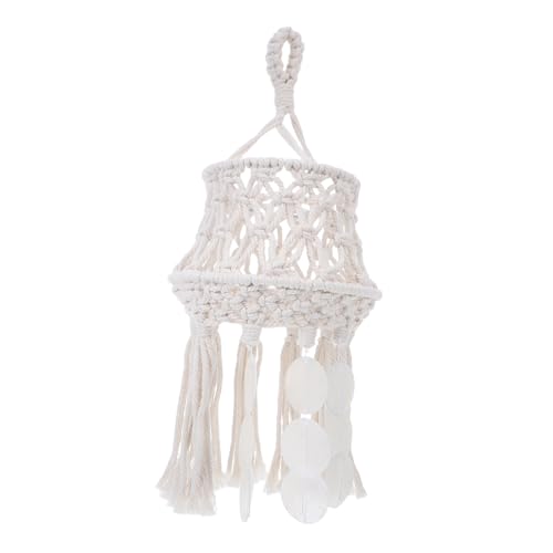 MAJORMENCH Boho Tischlampenschirm Handgewebt aus Baumwollfäden Kleiner Lampenschirm für Schreibtischlampen Leichter Dekorativer Schirm für Gemütliche Beleuchtung im Wohnzimmer und von MAJORMENCH
