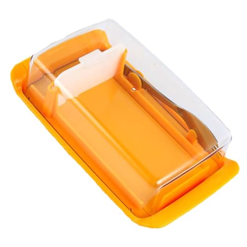 MAJORMENCH Butteraufbewahrungsbox mit Frischhaltedeckel und Rostfreiem Edelstahl-butterschneider Gelb Lebensmittelecht für Kühlschrank und Haushalt Praktisches für Gleichmäßiges Schneiden und von MAJORMENCH